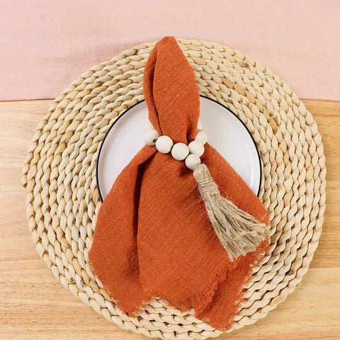 50pcs Wholesale Gauze Cotton Sage Green Napkin Tea Towel Wedding Party Christmas Table Decor Retro Burrs napkins 42x42cm - Wiktra