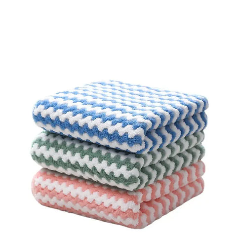 10PCS/5PCS 30x30cm  Kitchen Scouring Pad Towel Dishcloth Household Rags Gadget Microfiber Non-stick Oil Table Cleaning Cloth Wip