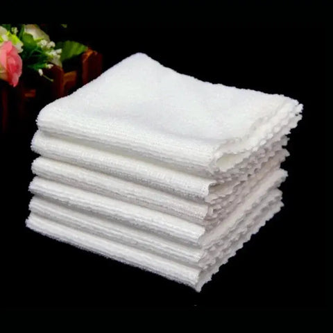 5pcs Large Size 30*70cm White Kitchen Cleaning Cloth Superfine Fiber Towel Washing Dish Car Care Clean Scouring Pad Housework wiktra