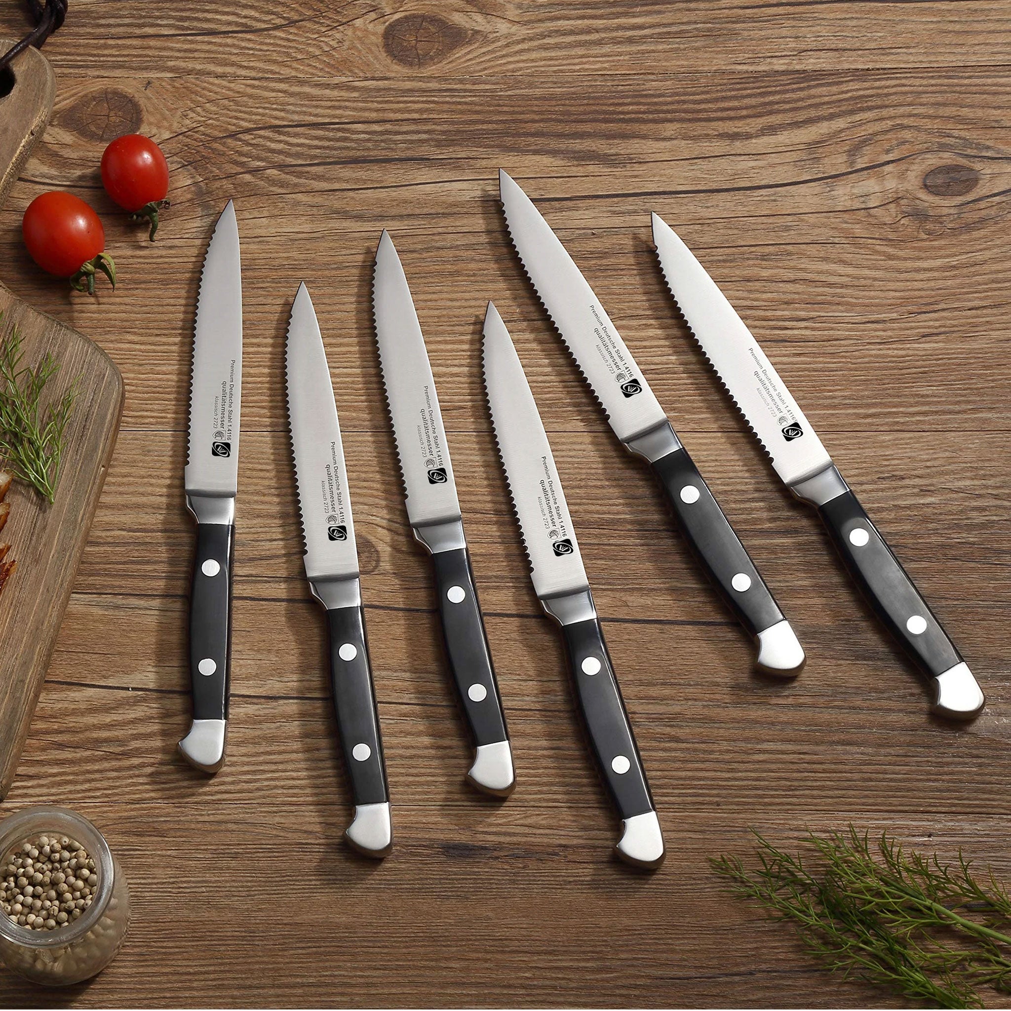 6/12/14/18-Piece German Steel Steak Knife Set