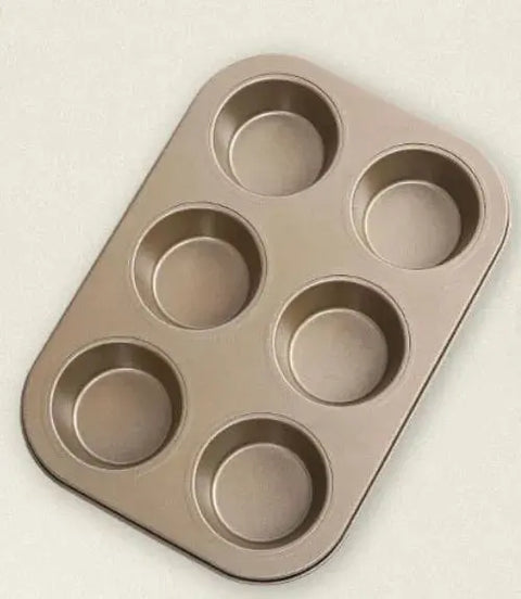 6 Cup Cupcake Pan Muffin Tray Cupcake Mold Muffin Pan Carbon Steel Baking Pan Non Stick Bakeware Biscuit Pan Microwave Cake