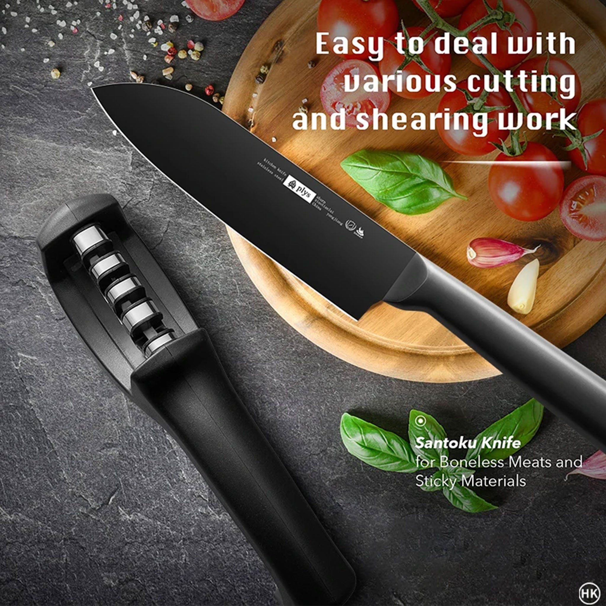 6-Piece High-Quality Kitchen Knife Set with Sharpener – Lightweight & Durable