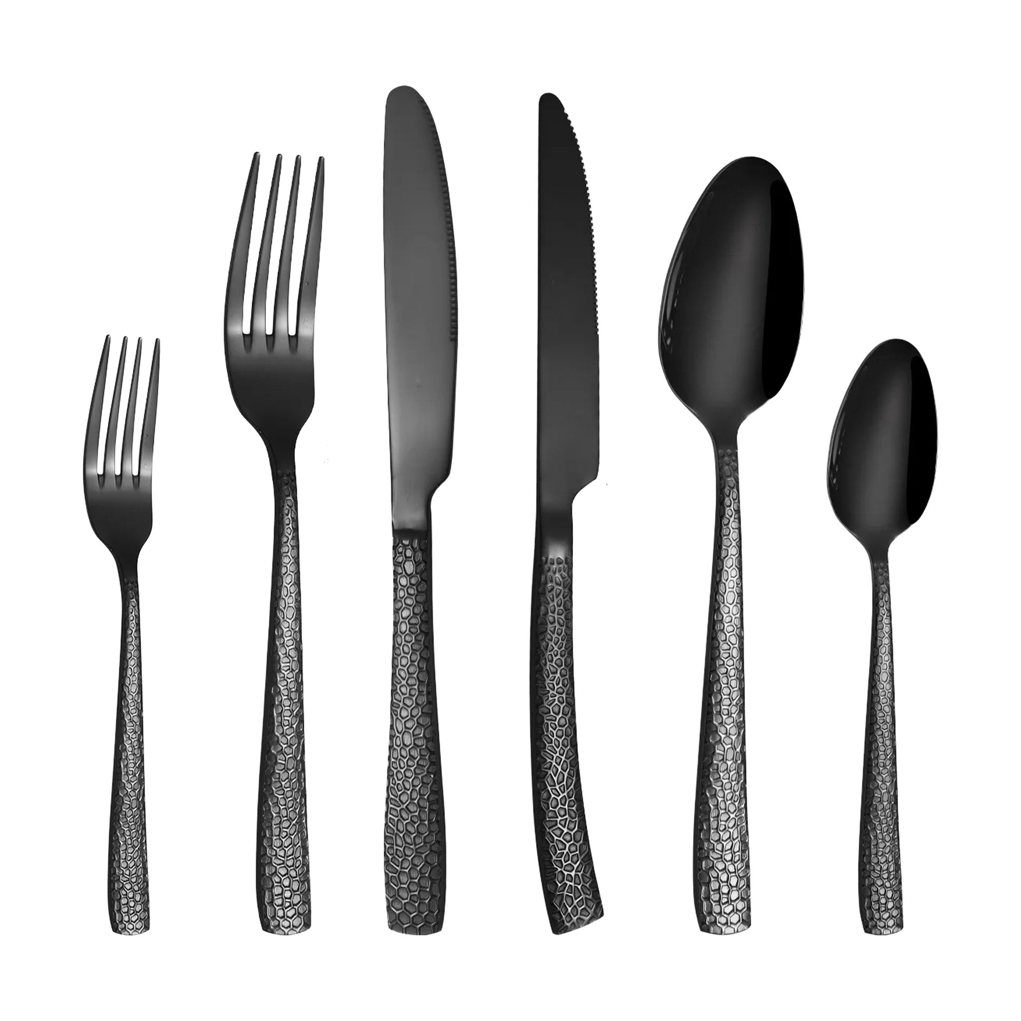 6-Piece Stainless Steel Cutlery Set – Square Handle Knife, Fork & Spoon