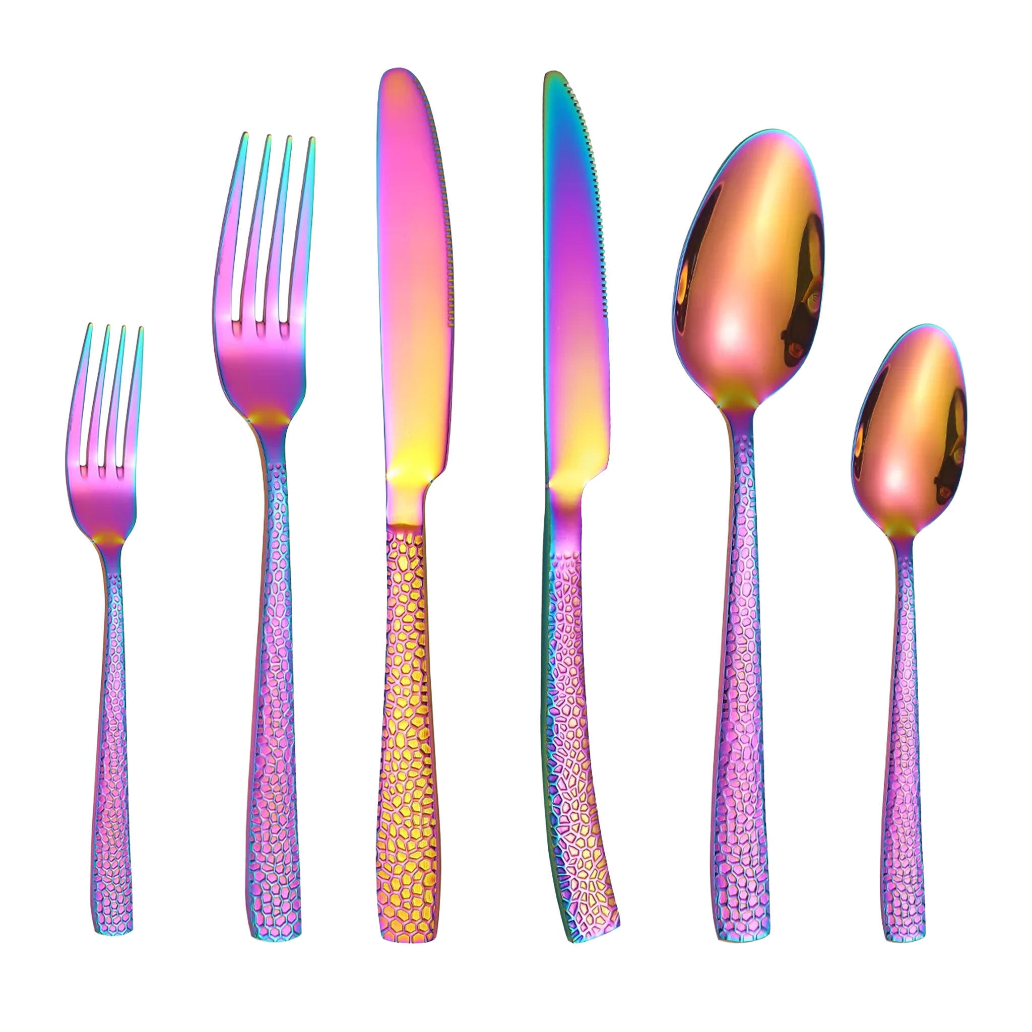 6-Piece Stainless Steel Cutlery Set – Square Handle Knife, Fork & Spoon
