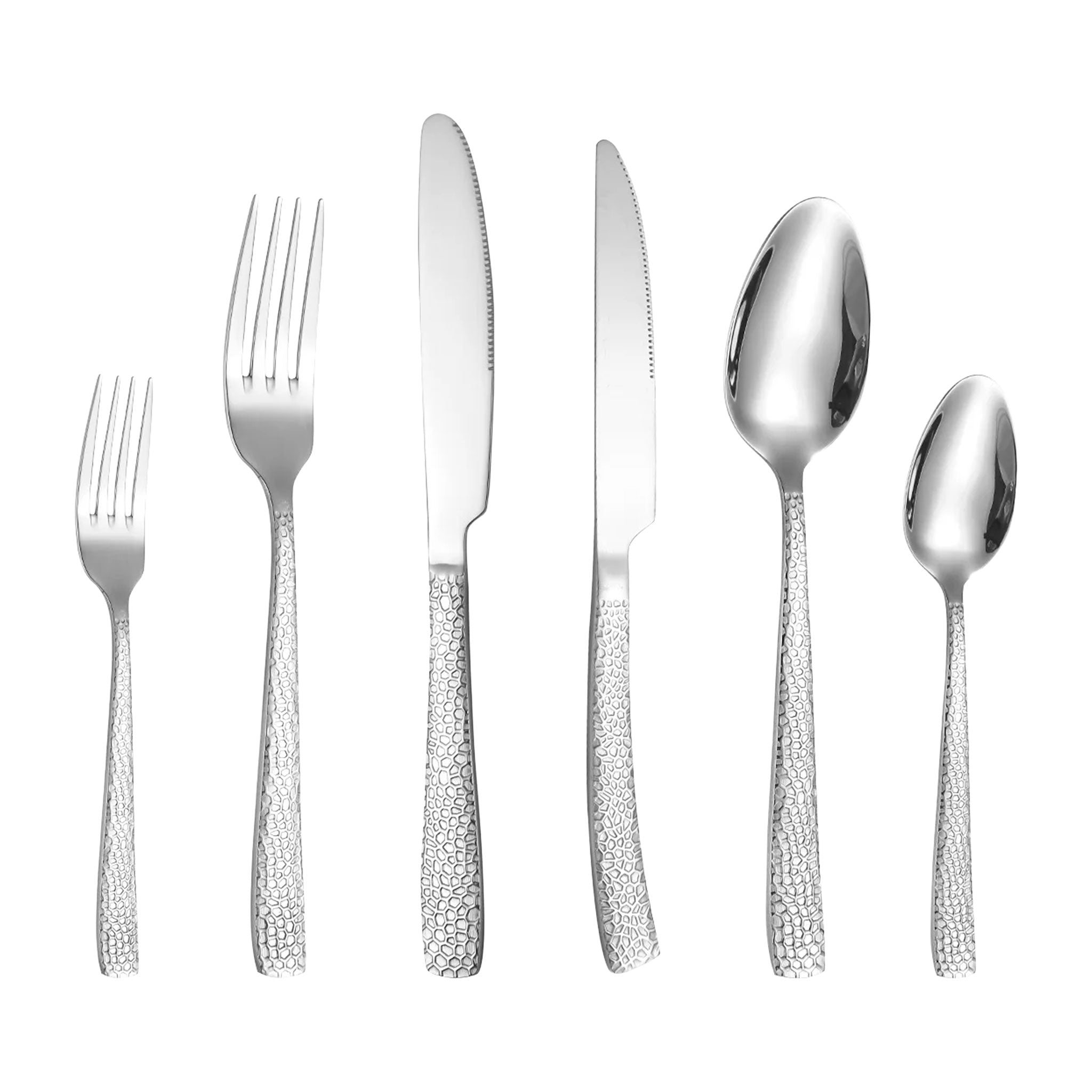 6-Piece Stainless Steel Cutlery Set – Square Handle Knife, Fork & Spoon