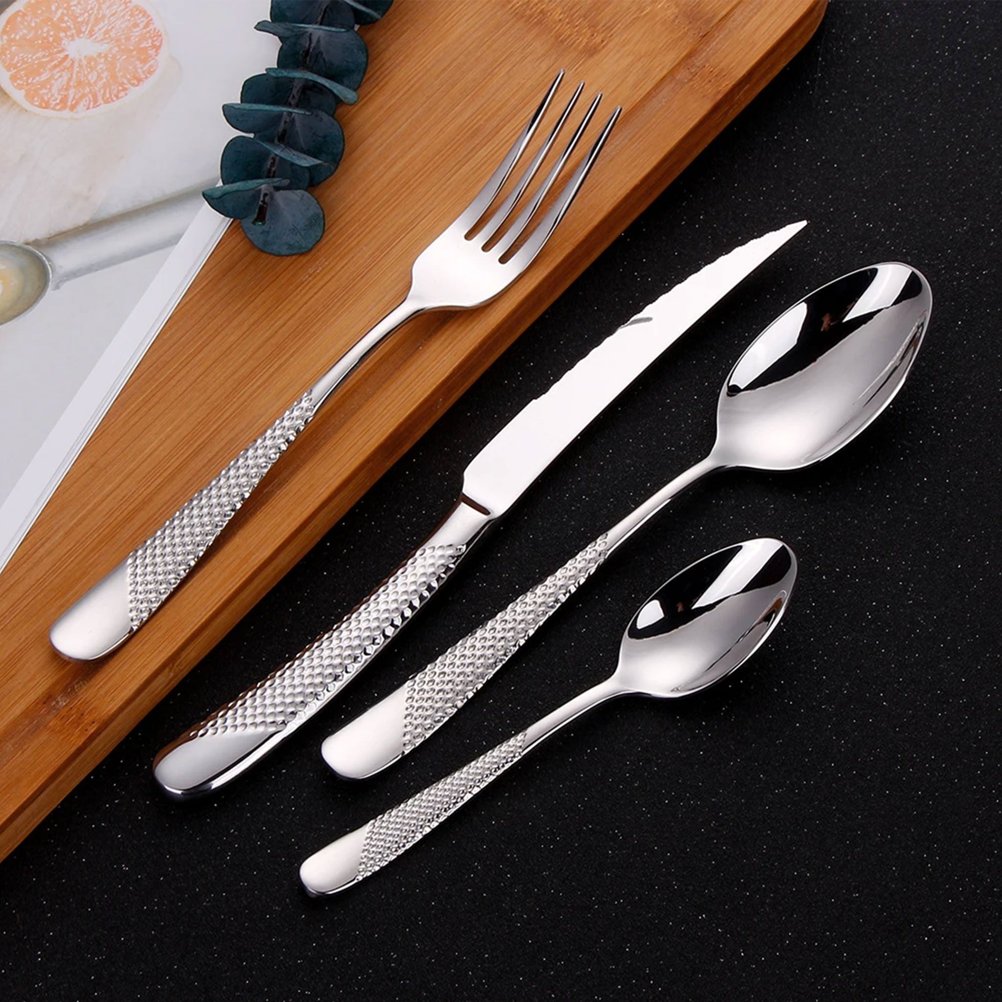 6-Piece Stainless Steel Gold & Silver Cutlery Set – Knife, Fork & Spoon