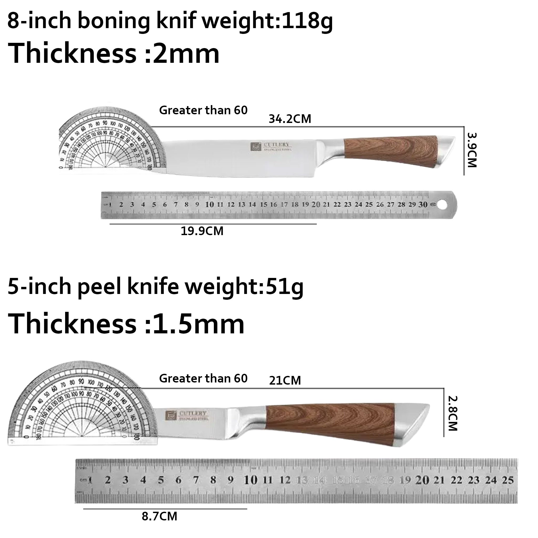 6-Piece Stainless Steel Kitchen Knife Set – Chef & Utility