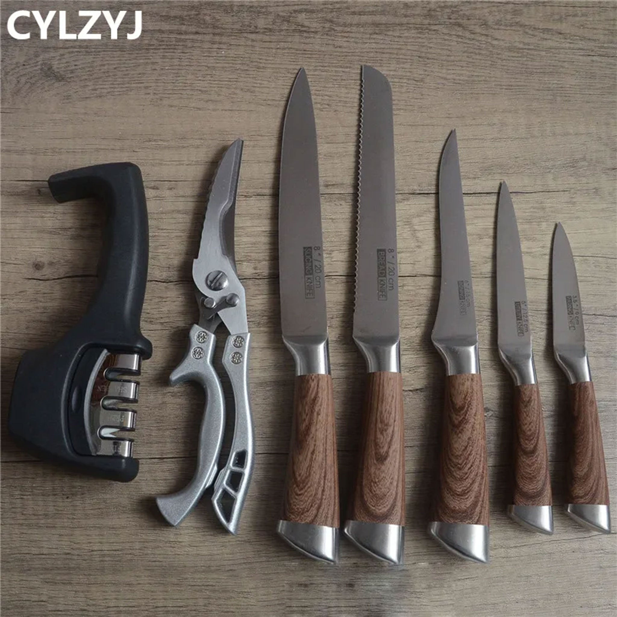 6-Piece Stainless Steel Kitchen Knife Set – Chef & Utility