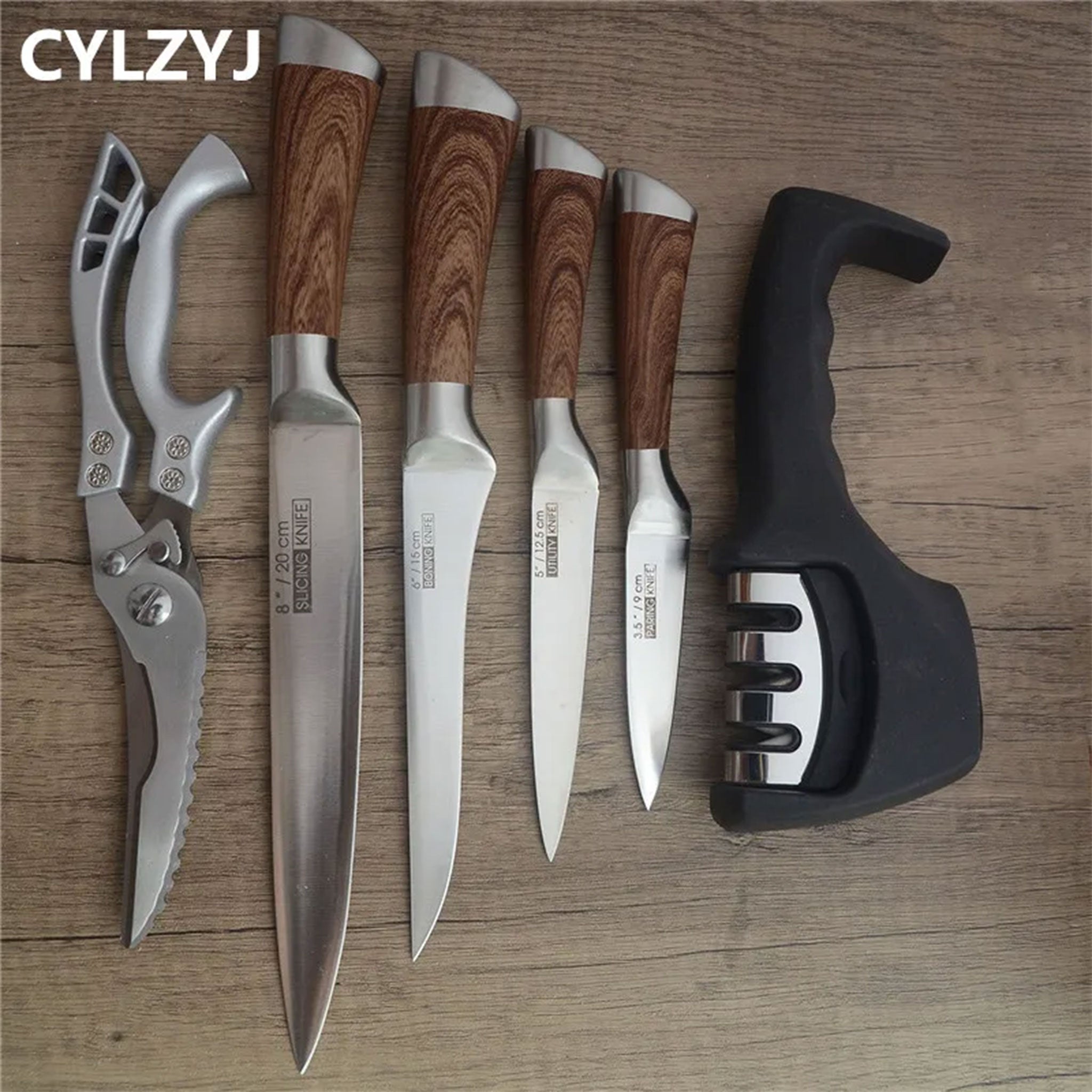 6-Piece Stainless Steel Kitchen Knife Set – Chef & Utility