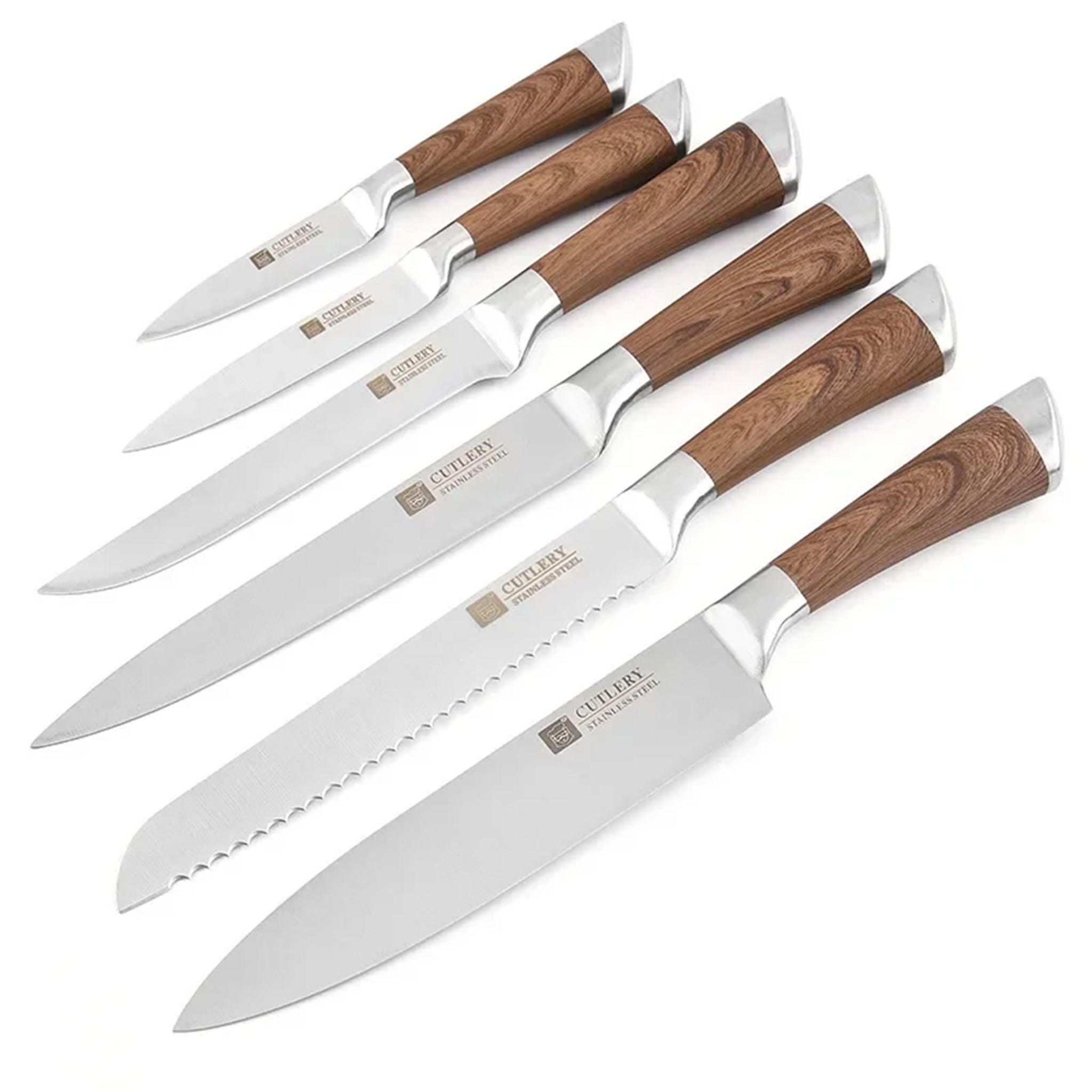 6-Piece Stainless Steel Kitchen Knife Set – Chef & Utility