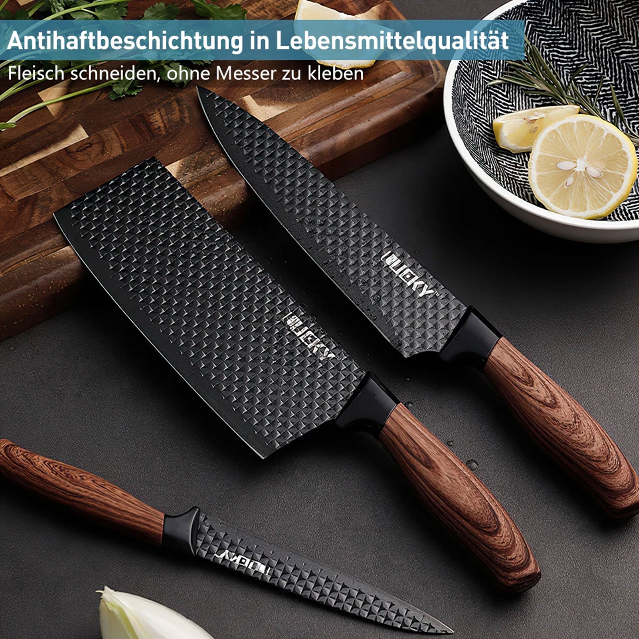 6-Piece Stainless Steel Kitchen Knife Set with Scissors & Peeler – Chef, Cleaver & Utility Knives