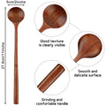 6 Pieces Wooden Long Spoons Long Handle Round Spoons Korean Style Soup Spoons For Soup Cooking Mixing Stirring Kitchen wiktra