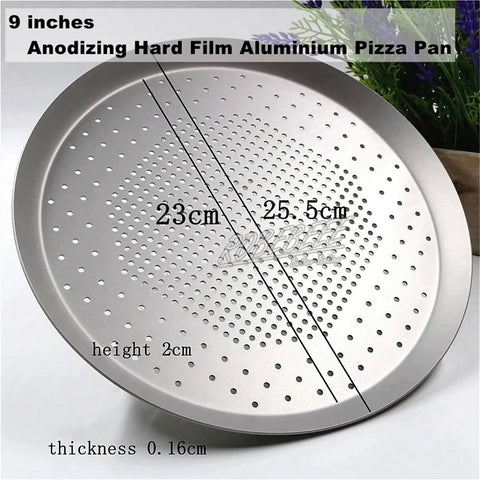 6.5-15 Inch Leaky Round Shape Premium Anodizing Aluminium Pie Pan Pizza Plate Cookie Biscuit Baking Sheet With Holes DIY Kitchen