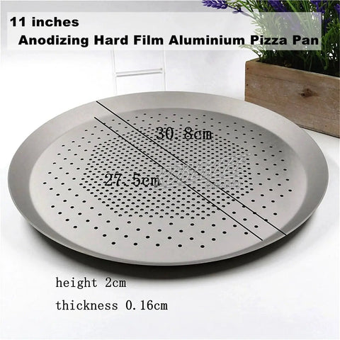 6.5-15 Inch Leaky Round Shape Premium Anodizing Aluminium Pie Pan Pizza Plate Cookie Biscuit Baking Sheet With Holes DIY Kitchen