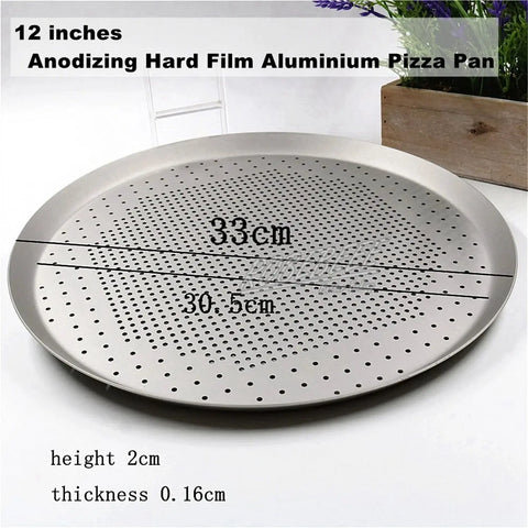 6.5-15 Inch Leaky Round Shape Premium Anodizing Aluminium Pie Pan Pizza Plate Cookie Biscuit Baking Sheet With Holes DIY Kitchen