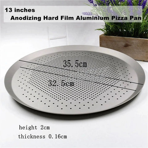 6.5-15 Inch Leaky Round Shape Premium Anodizing Aluminium Pie Pan Pizza Plate Cookie Biscuit Baking Sheet With Holes DIY Kitchen