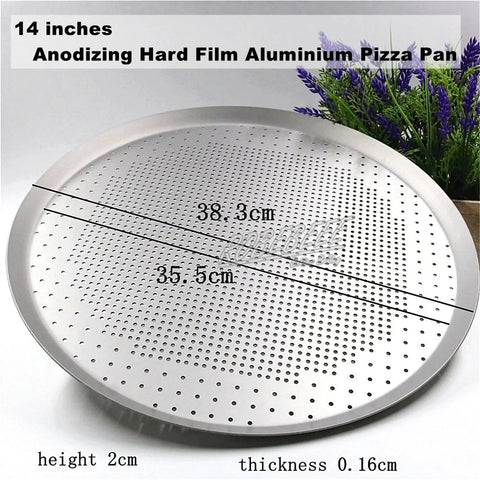 6.5-15 Inch Leaky Round Shape Premium Anodizing Aluminium Pie Pan Pizza Plate Cookie Biscuit Baking Sheet With Holes DIY Kitchen