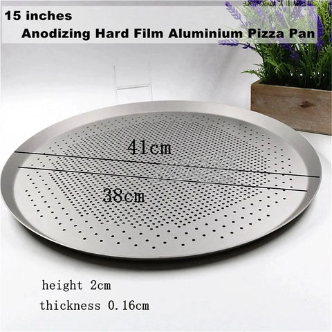 6.5-15 Inch Leaky Round Shape Premium Anodizing Aluminium Pie Pan Pizza Plate Cookie Biscuit Baking Sheet With Holes DIY Kitchen