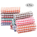 6PCS Cotton Kitchen Tea Towels Absorbent Lint Free Catering Restaurant Cloth Dish Towels Cleaning Cloth Kitchen Cleaning Towel - Wiktra