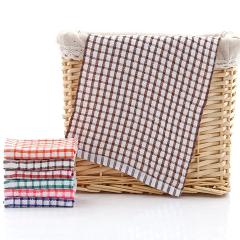 6PCS Cotton Kitchen Tea Towels Absorbent Lint Free Catering Restaurant Cloth Dish Towels Cleaning Cloth Kitchen Cleaning Towel - Wiktra