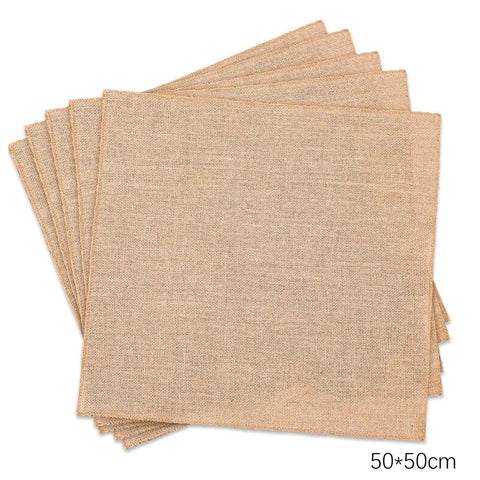 6PCS Wholesale Jute Napkin Reusable Tea Towel Wedding Party Christmas Table Decor Retro Burrs napkin - Wiktra