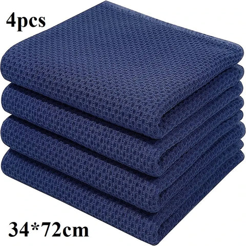 Homaxy 4/6Pcs Cotton Kitchen Towels Ultra Soft Dishcloth Magic Cleaning Cloth Absorbent Cleaning Towel Thickened Wipe Wash Towel