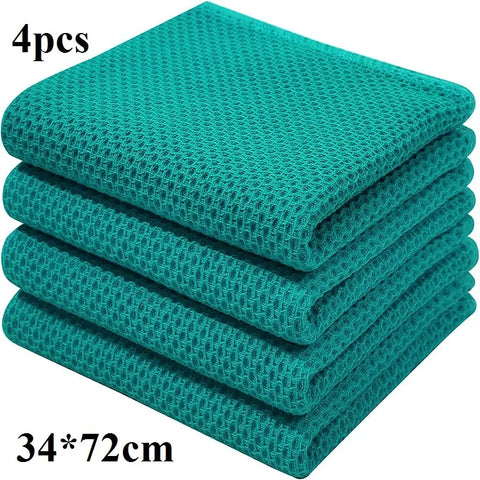 Homaxy 4/6Pcs Cotton Kitchen Towels Ultra Soft Dishcloth Magic Cleaning Cloth Absorbent Cleaning Towel Thickened Wipe Wash Towel