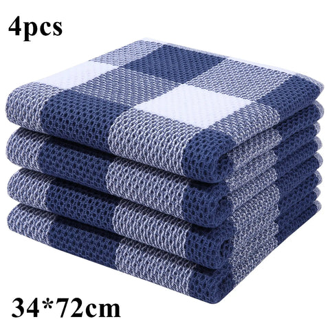 Homaxy 4/6Pcs Cotton Kitchen Towels Ultra Soft Dishcloth Magic Cleaning Cloth Absorbent Cleaning Towel Thickened Wipe Wash Towel