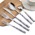 6People Tableware Sets Stainless Steel Flatware Imitation Wooden Handle Cutlery Set Knife Fork Spoon Kitchen Dinnerware Western wiktra