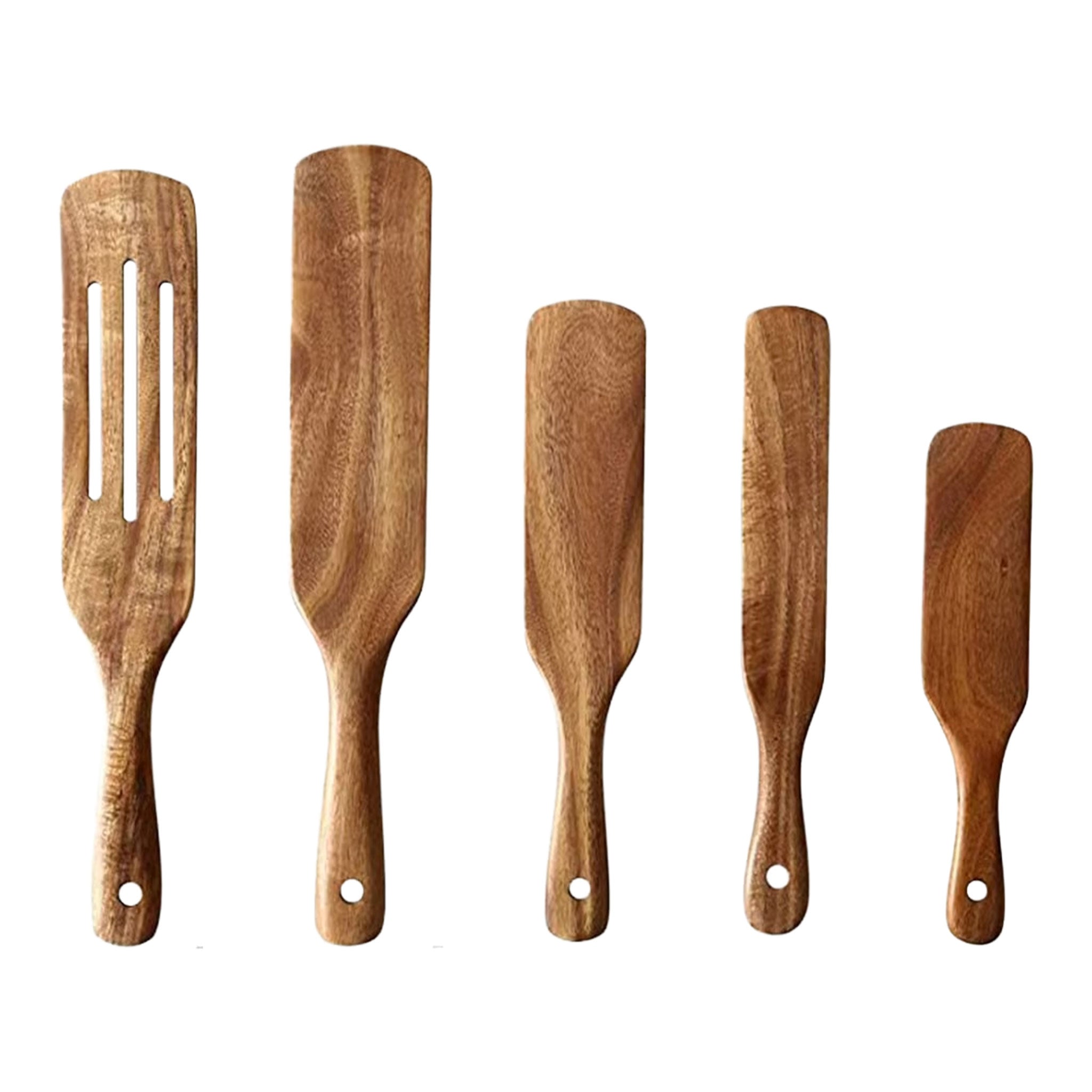 7-Piece Teak Wood Cooking Spoon & Skimmer Set