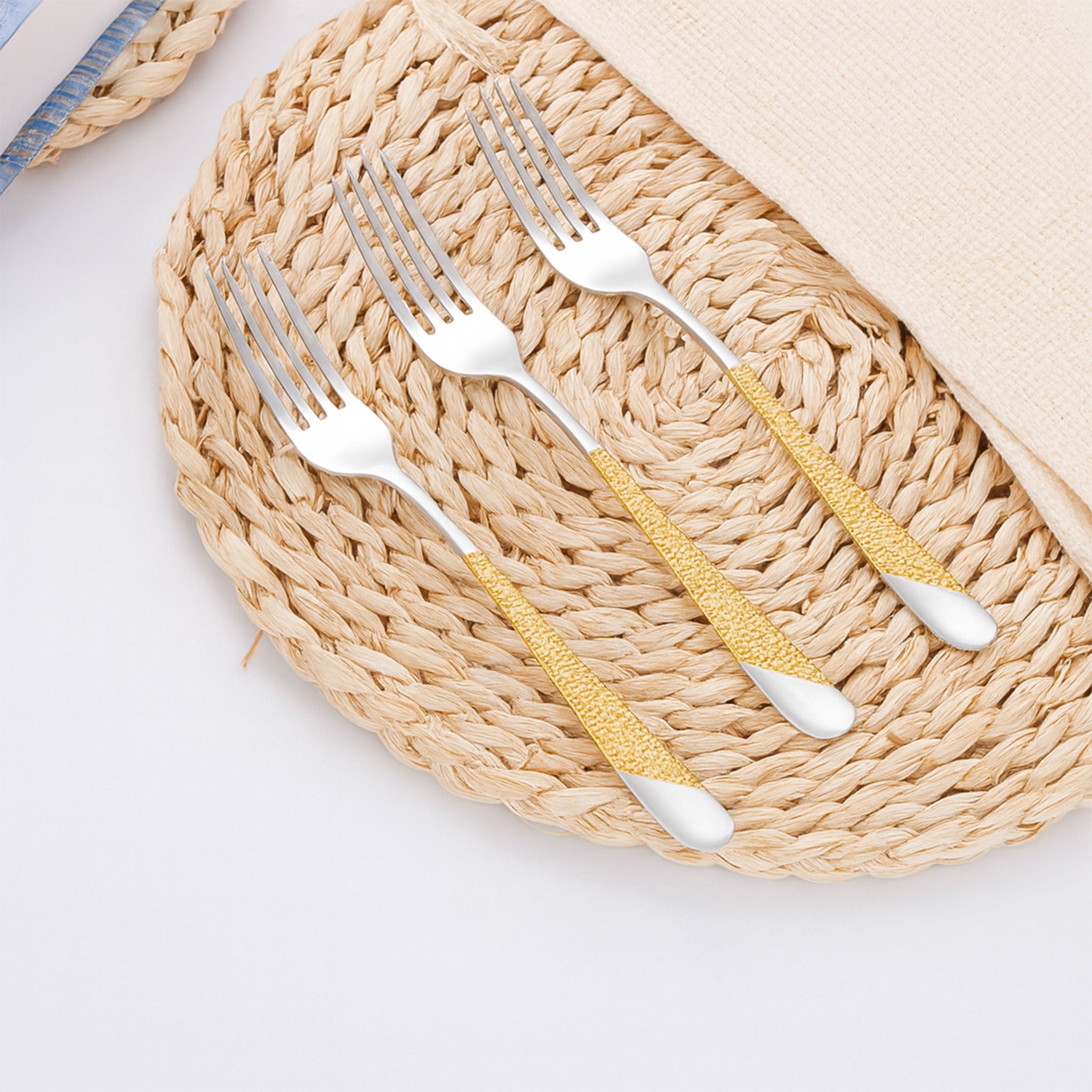 Luxury 18-10 Gold Plated Dinner Forks Set