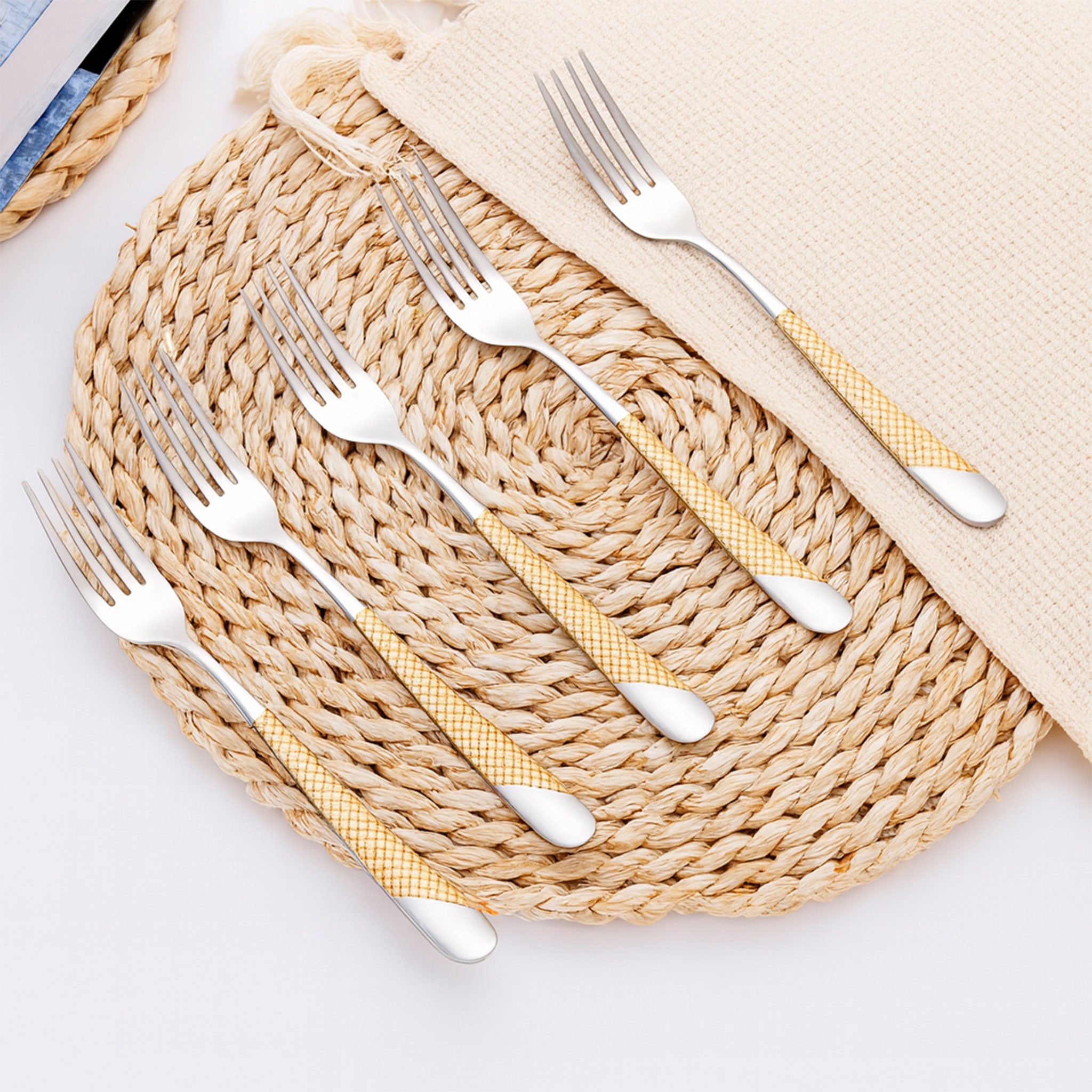 Luxury 18-10 Gold Plated Dinner Forks Set
