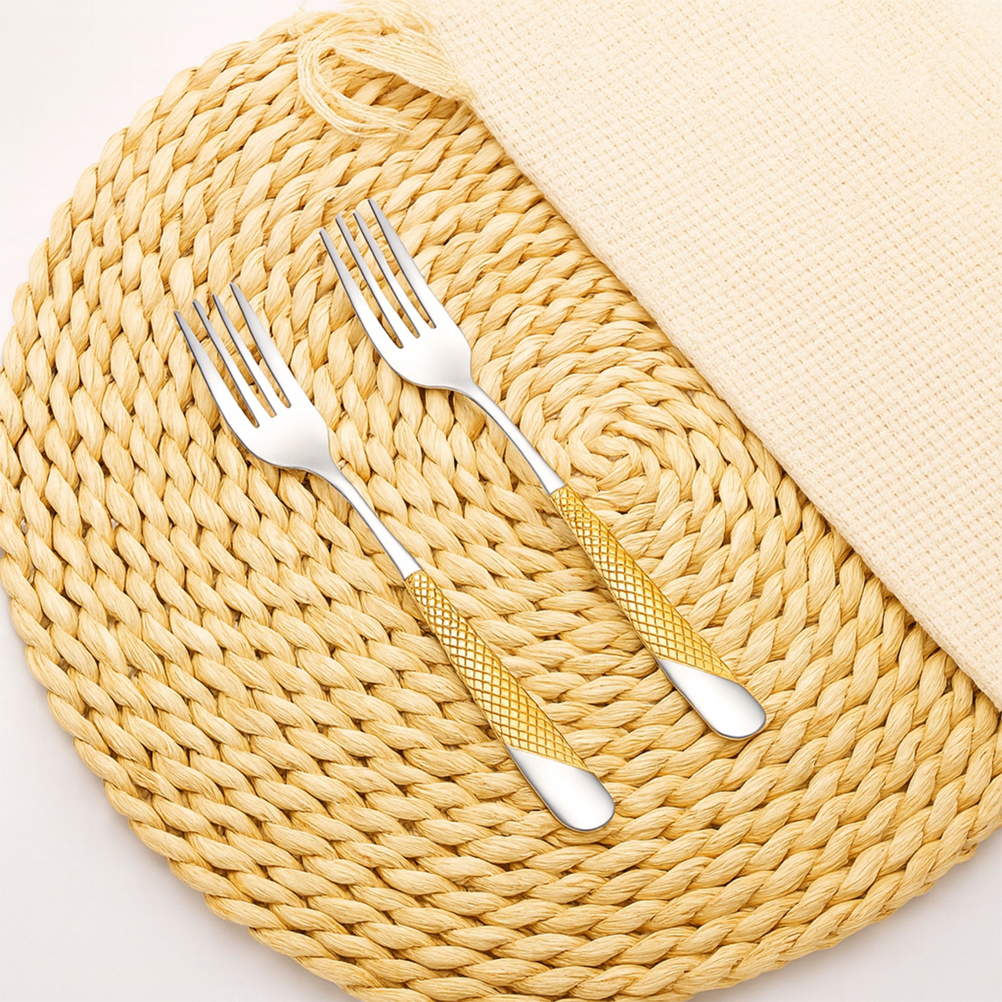 Luxury 18-10 Gold Plated Dinner Forks Set