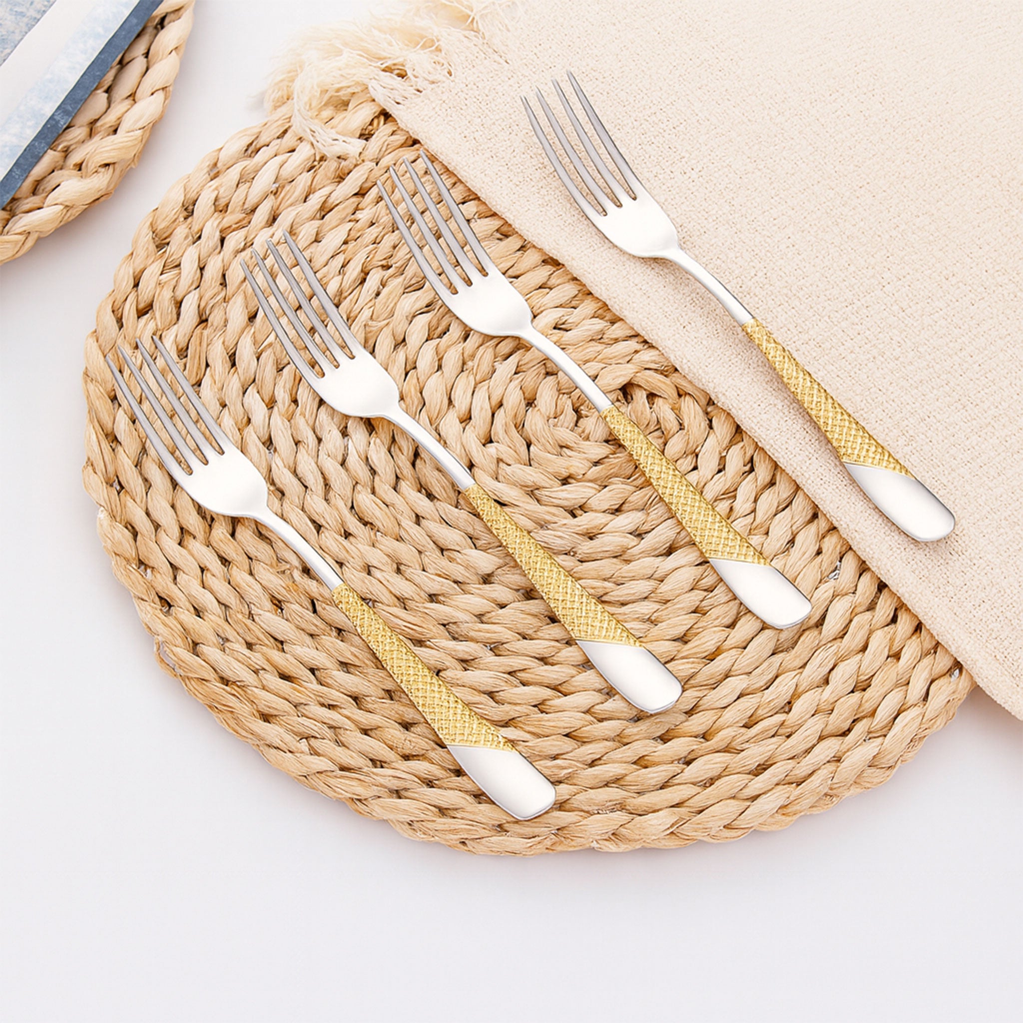 Luxury 18-10 Gold Plated Dinner Forks Set