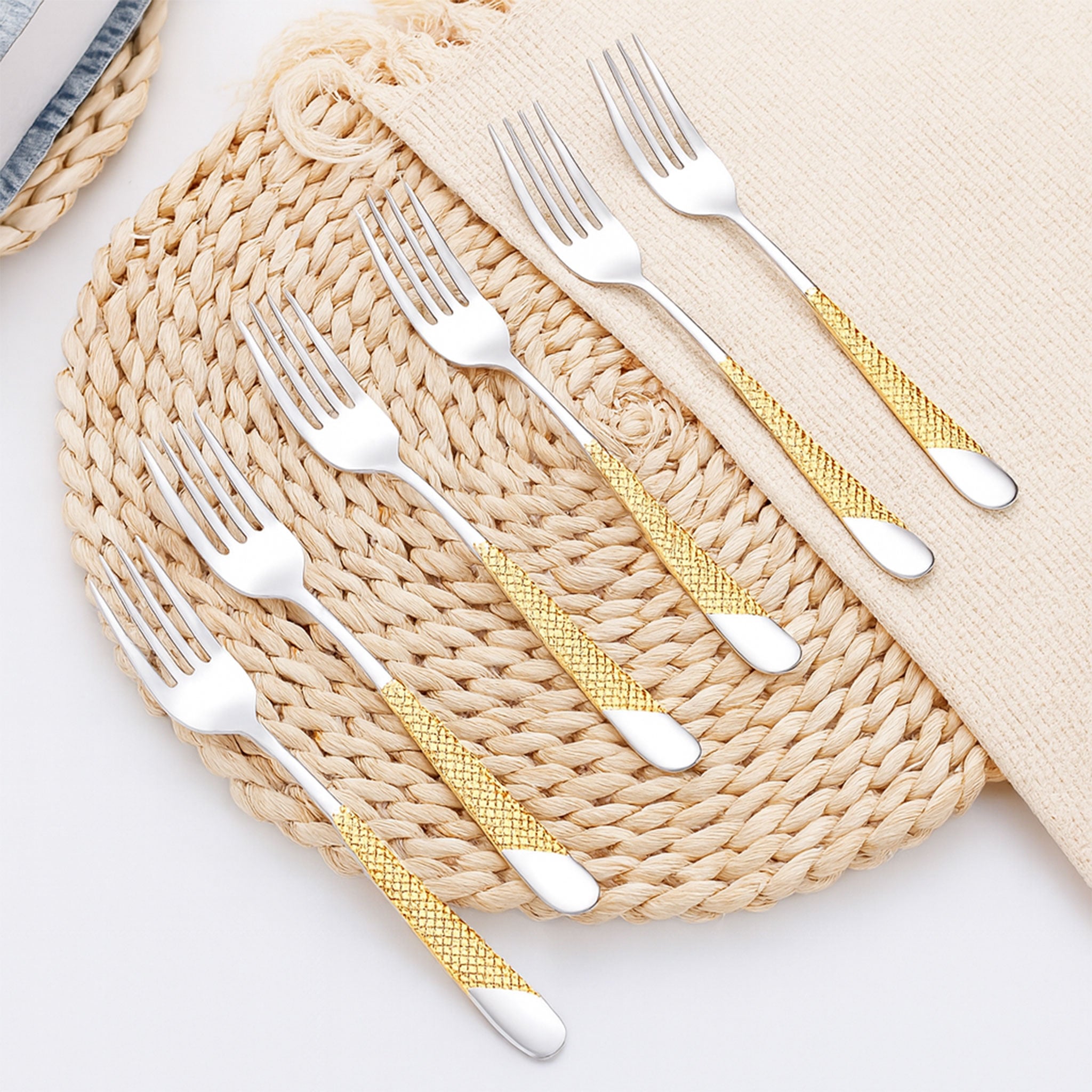 Luxury 18-10 Gold Plated Dinner Forks Set