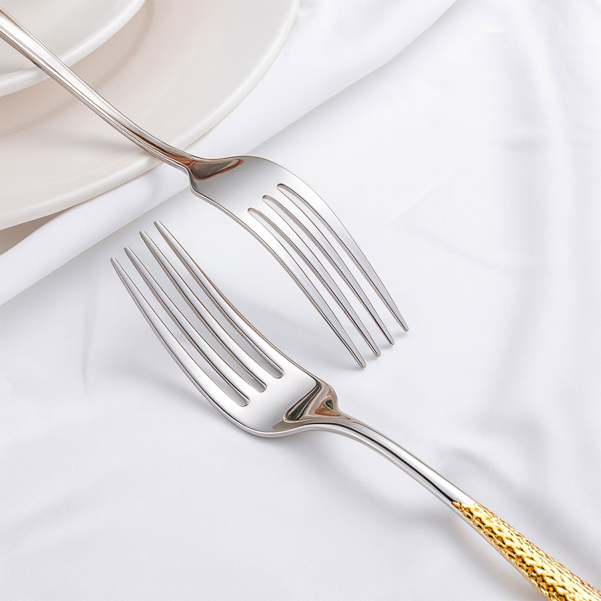Luxury 18-10 Gold Plated Dinner Forks Set