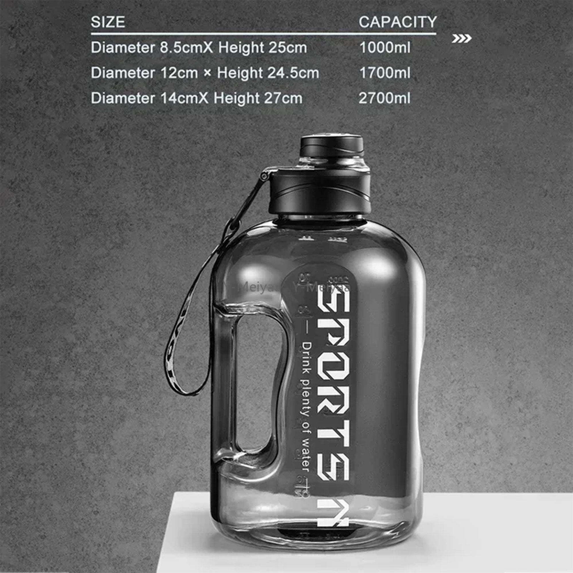 .7L/2.7L Large Sports Water Bottle