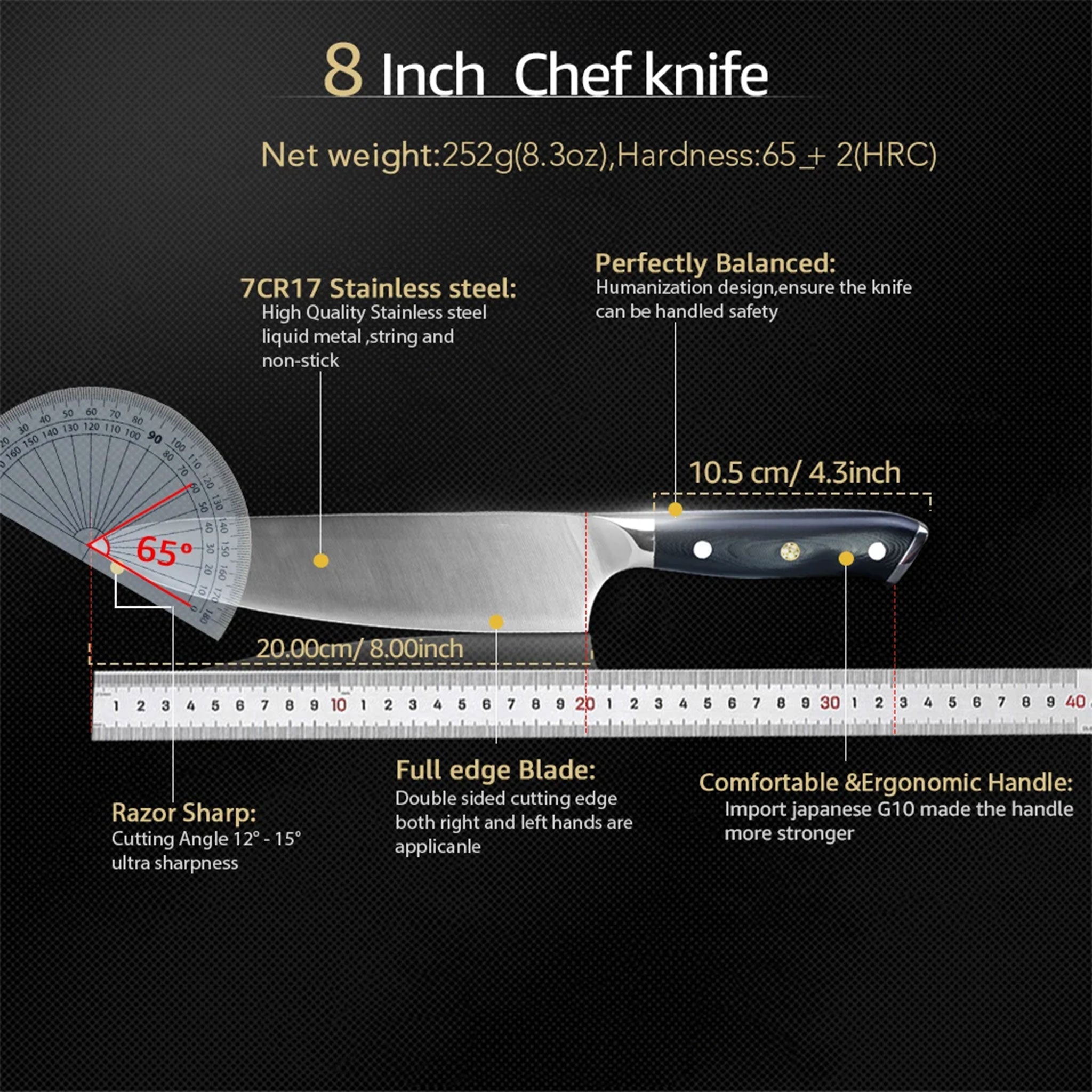 8" Professional Chef Knife – 4116 German Stainless Steel