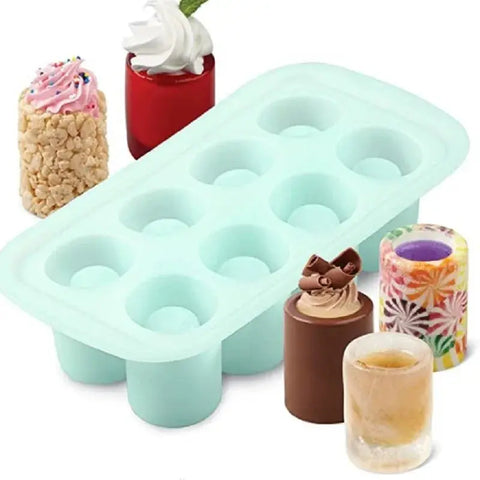 8-hole Ice Cup Shape Ice Cube Mold Cake Pudding Fruit Ice Cube Maker Bar Kitchen Accessories Silicone Mould DIY Frozen Ice wiktra