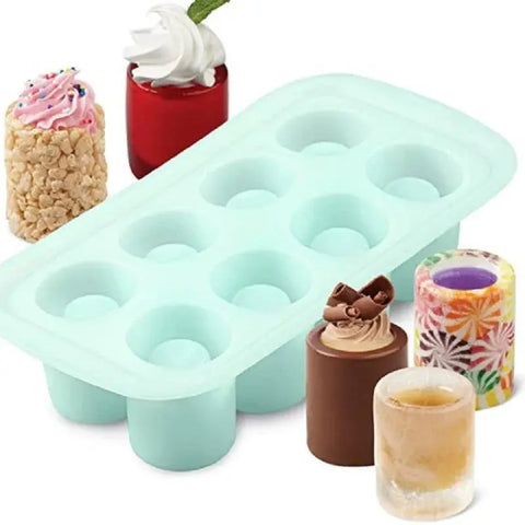 8-hole Ice Cup Shape Ice Cube Mold Cake Pudding Fruit Ice Cube Maker Bar Kitchen Accessories Silicone Mould DIY Frozen Ice wiktra