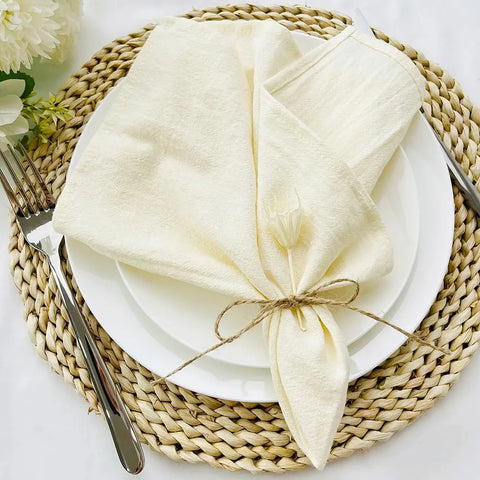 8PC 30X45CM Sage green Cotton Cloth Napkins Dinner Kitchen Tea Towels Table Design Mat Wedding Party Supply Home Banquet Decor