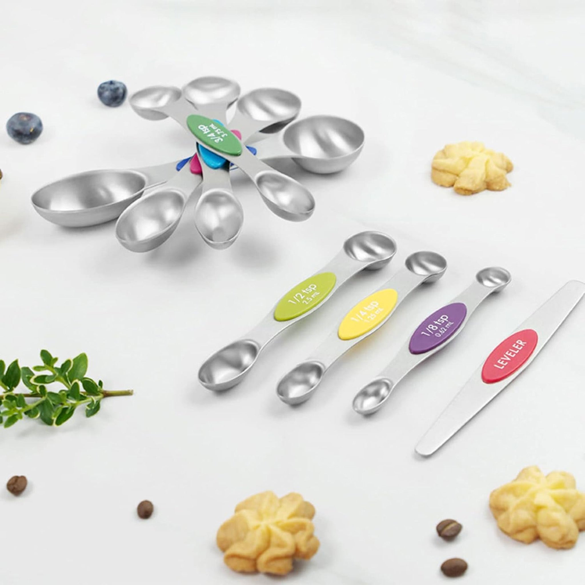 8-Piece Dual-Sided Magnetic Measuring Spoons Set