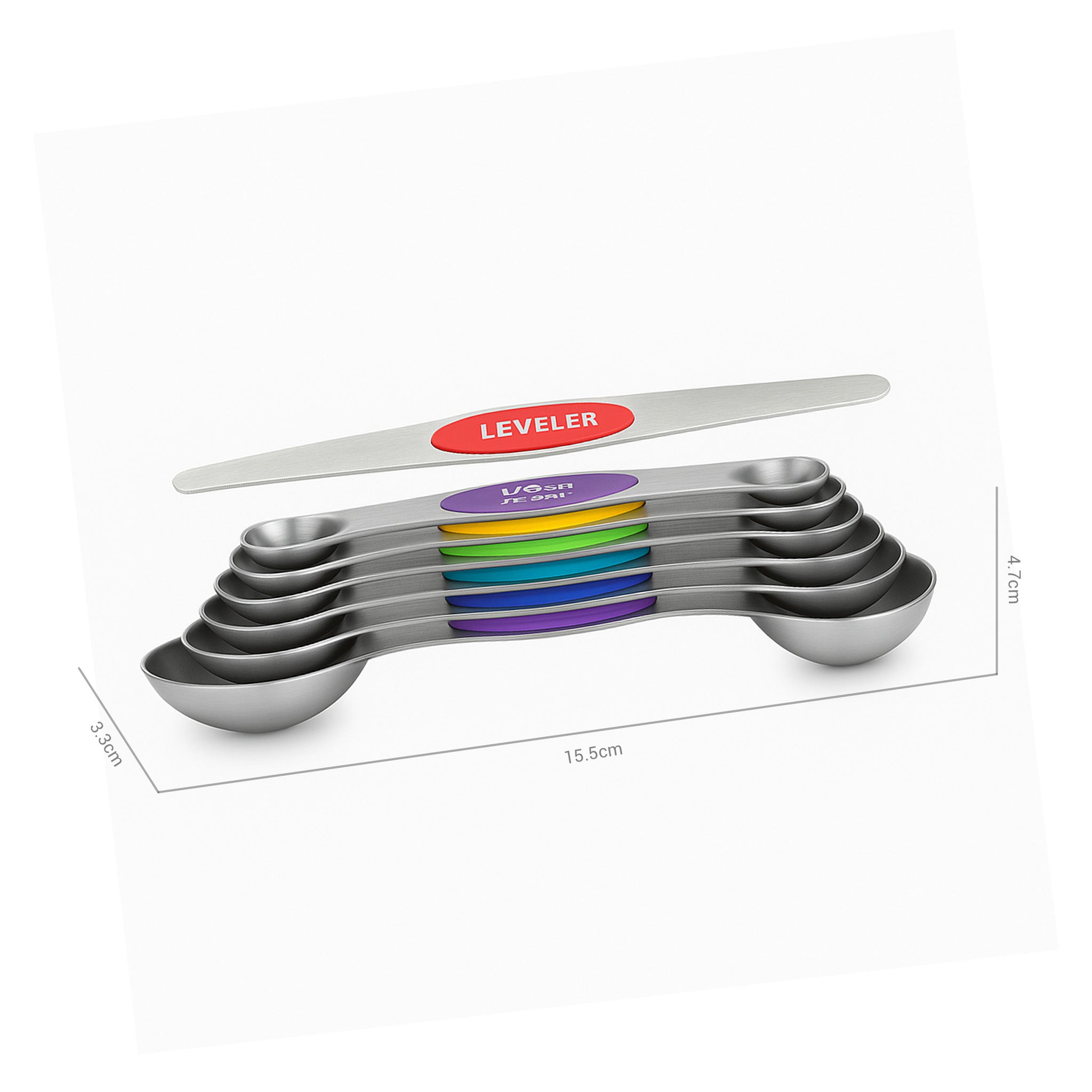 8-Piece Dual-Sided Magnetic Measuring Spoons Set
