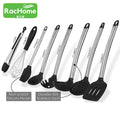 8pcs Kitchen Cooking Utensils Set Black Silicone Cooking Utensils Set Non-stick Baking Tools Turner Spatula Spoon Food Tongs Kit wiktra