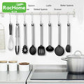 8pcs Kitchen Cooking Utensils Set Black Silicone Cooking Utensils Set Non-stick Baking Tools Turner Spatula Spoon Food Tongs Kit wiktra