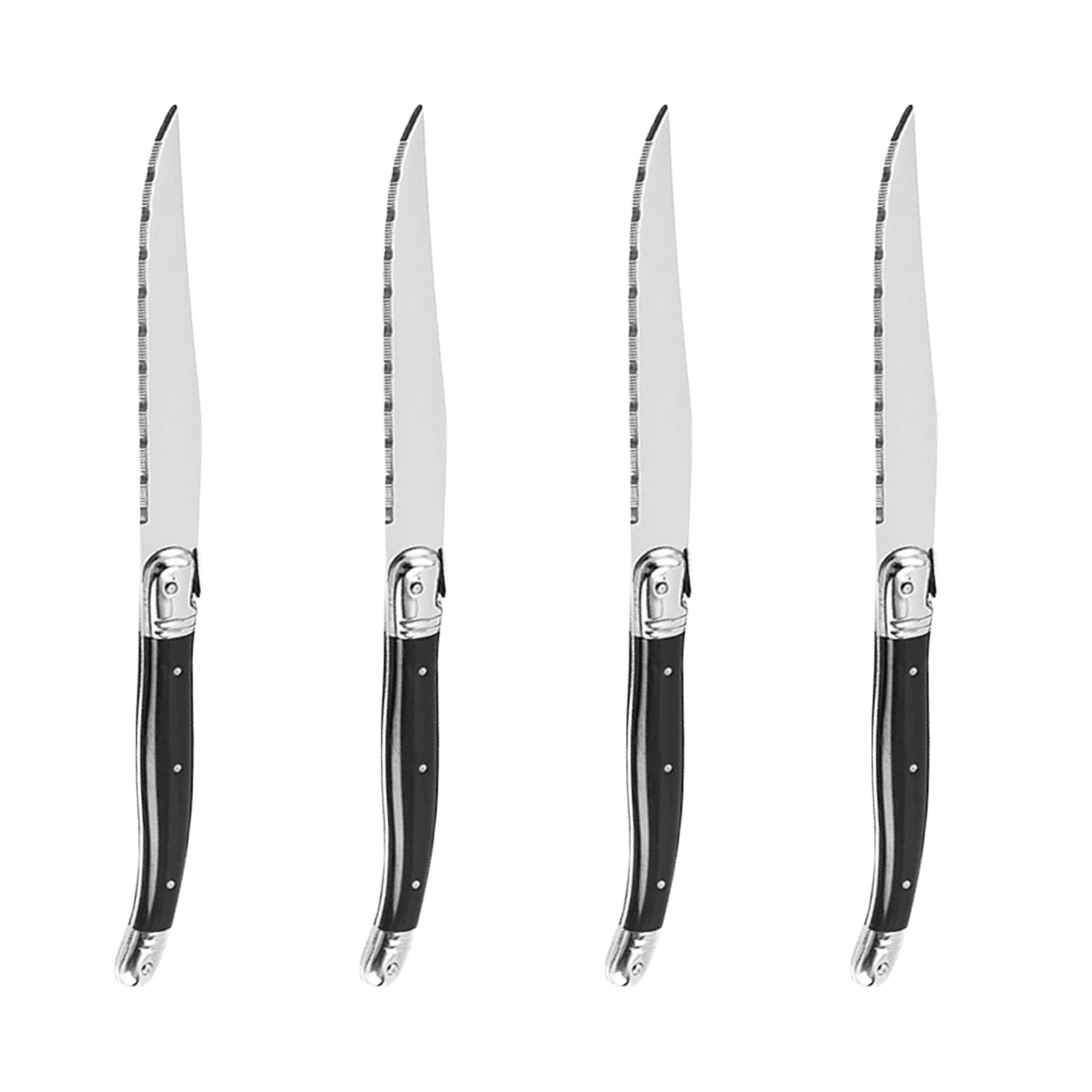9-Inch Laguiole Serrated Steak Knife Set – Triple Rivet Ergonomic Handle (1/4/6/8 Pcs)