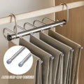 Folding Magic Pants Hangers 5/9layers Stainless Steel Space Saving Clothes Rack Organizer For Wardrobe Jeans Trousers Scarf wiktra