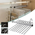 Folding Magic Pants Hangers 5/9layers Stainless Steel Space Saving Clothes Rack Organizer For Wardrobe Jeans Trousers Scarf wiktra