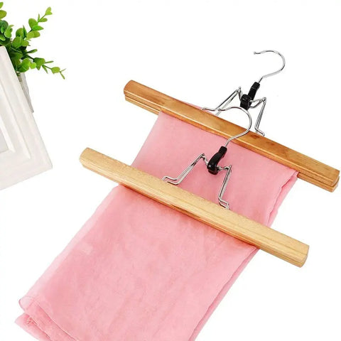 ABSF 8 Piece Wooden Series Slack Hangers Non-Slip Wood Pants Hangers With 360 Degree Rotation Anti-Rust Hook Clip Hangers For Pa wiktra