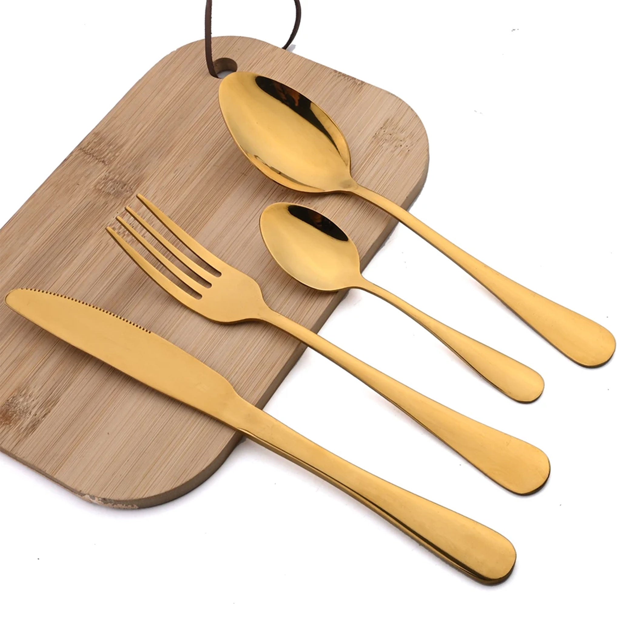 AJOYOUS 24-Piece Stainless Steel Dinnerware Set – Knife, Fork & Spoon Flatware